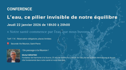 Conférence: l’eau, ce pilier invisible de notre équilibre